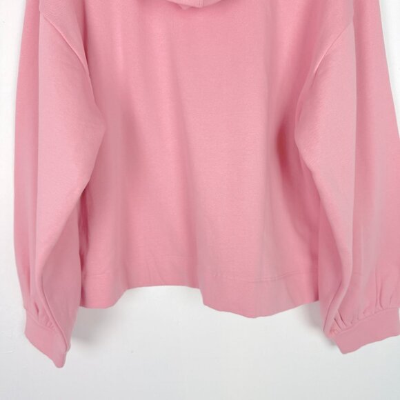 NWT LOFT Heart Relaxed Fit Terry Hoodie Sweatshirt Pink Size XL NEW - Picture 13 of 14